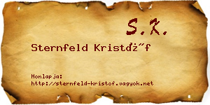 Sternfeld Kristóf névjegykártya